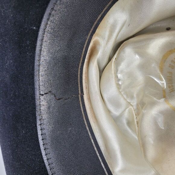 Vintage Magill Lee Cowboy Cowgirl‎ Hat S Black Fur Felt Pheasant Feather Fedora - Picture 14 of 16